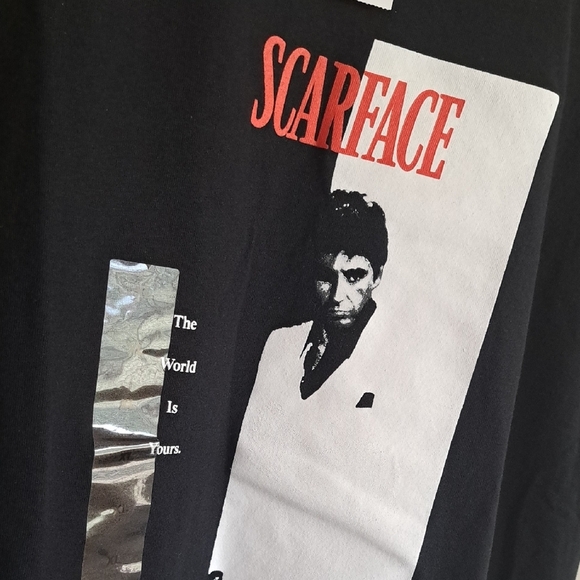 Black Short Sleeve Graphic Tee Scarface - Picture 6 of 6